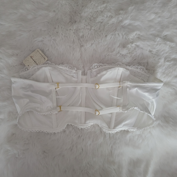 💖LOTS OF LUV LACE STRAPLESS UNDERWIRE BUSTIER BRALETTE SIZE L - Picture 10 of 10